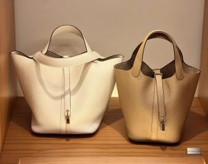 A comparison of Hermès Picotin 18 and 22 bags