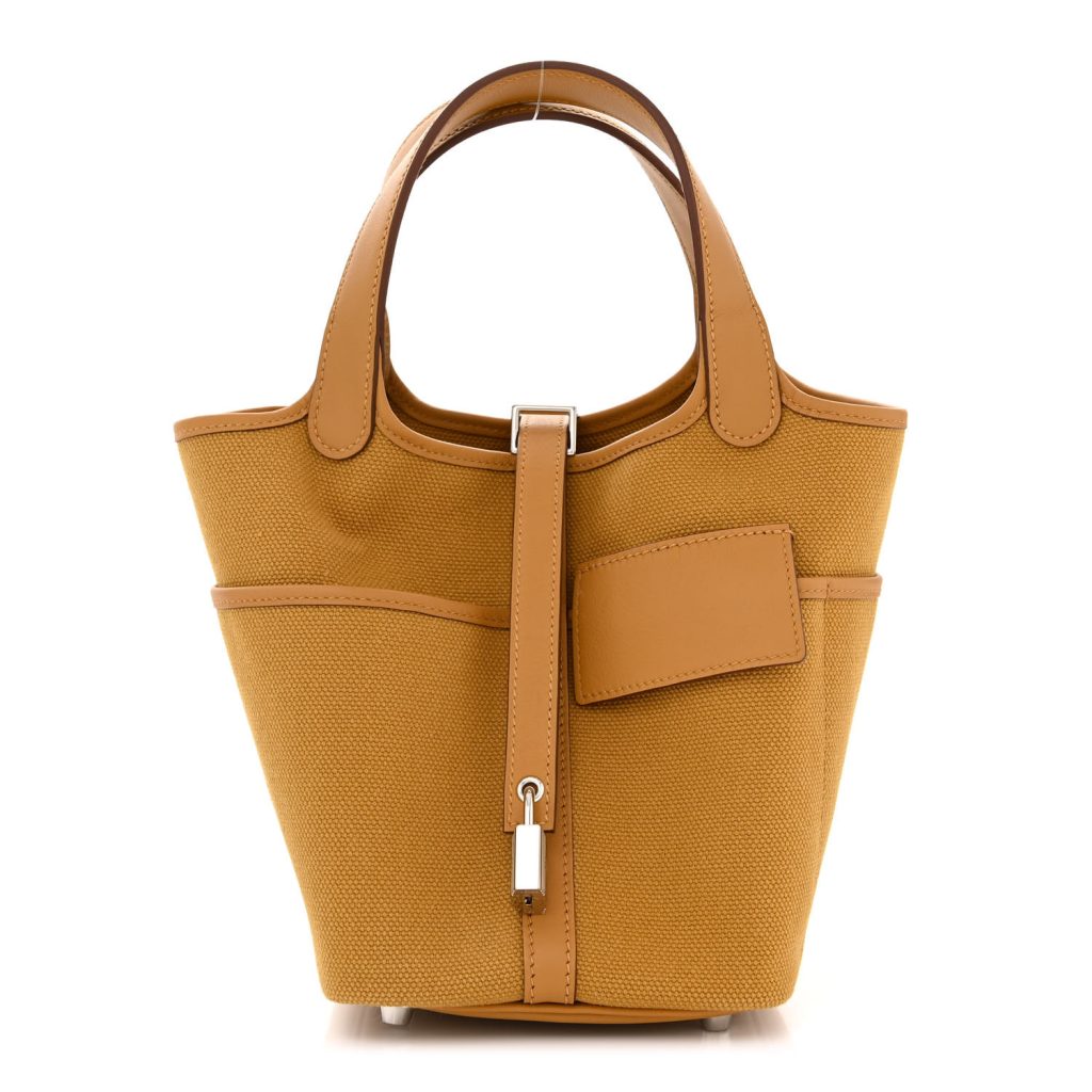 Hermès Picotin Cargo bag, showcasing its distinctive shape and spacious design.