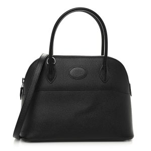 Hermes Bolide 27 bag in black Epsom leather with a structured silhouette