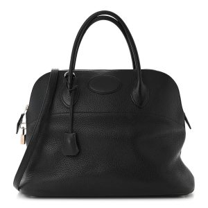 Hermes Bolide 31 bag in black Taurillon Clemence leather with a relaxed shape