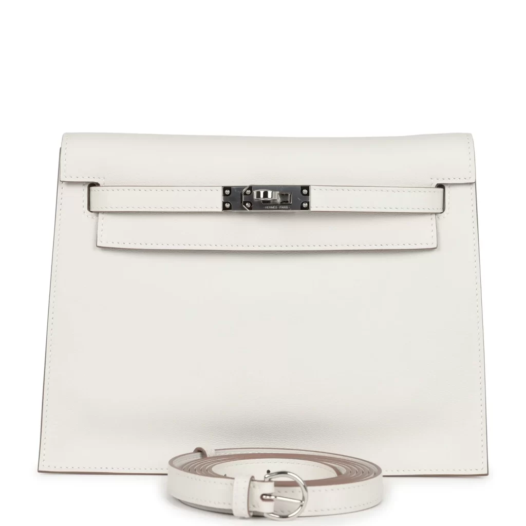 Hermès Kelly Danse bag in white Swift leather