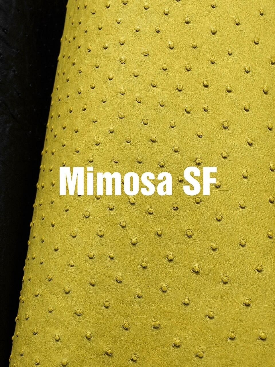 Mimosa yellow Hermes ostrich leather, showcasing clear quills for a Hermes ostrich bag.