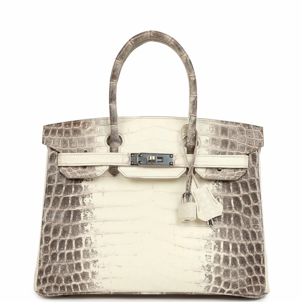 Luxury Hermès Birkin bag in Himalayan Crocodile Niloticus