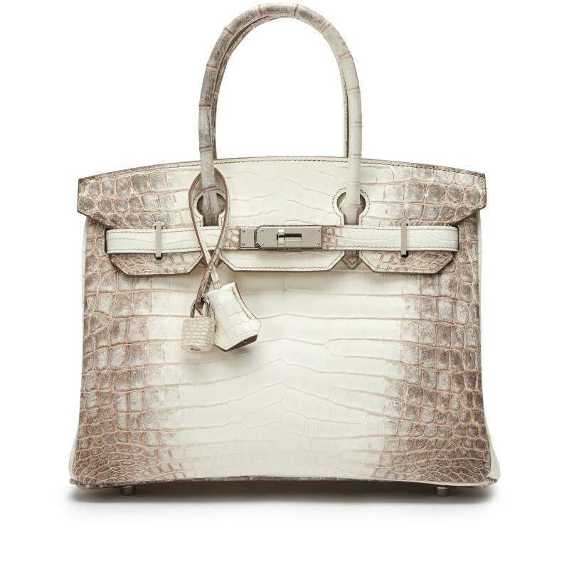 A high-resolution studio shot of an Hermès Himalayan Birkin